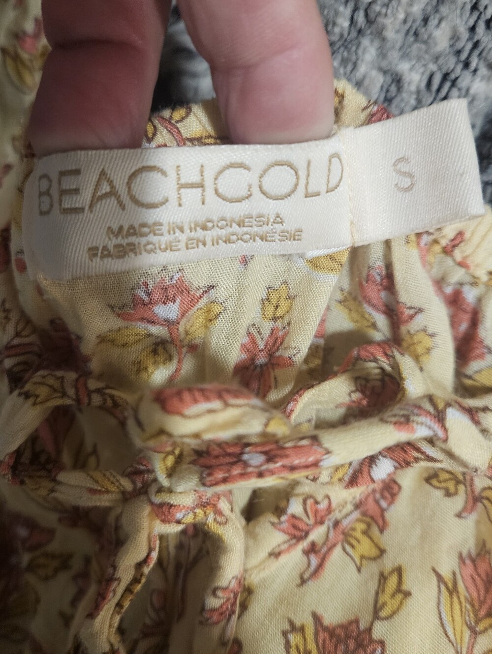 BEACHGOLD Floral Tiered Maxi Dress Small Yellow Boho Tassel Sustainable B-Corp - Picture 7 of 9